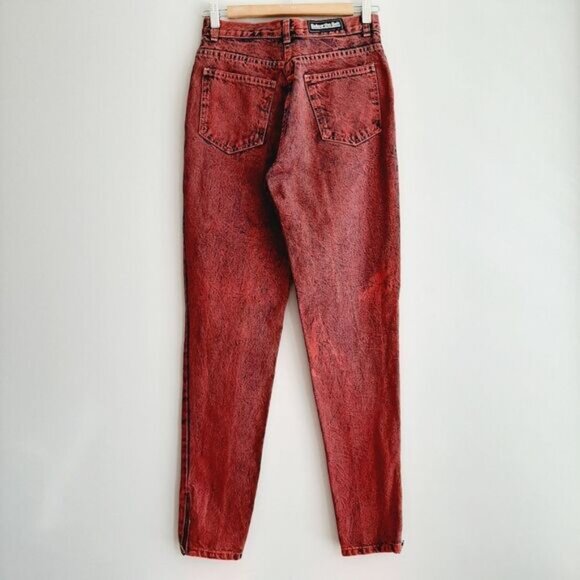 BELOW THE BELT Overdyed Acid Wash Jeans High Waisted Vintage Sz 10 - Picture 5 of 9